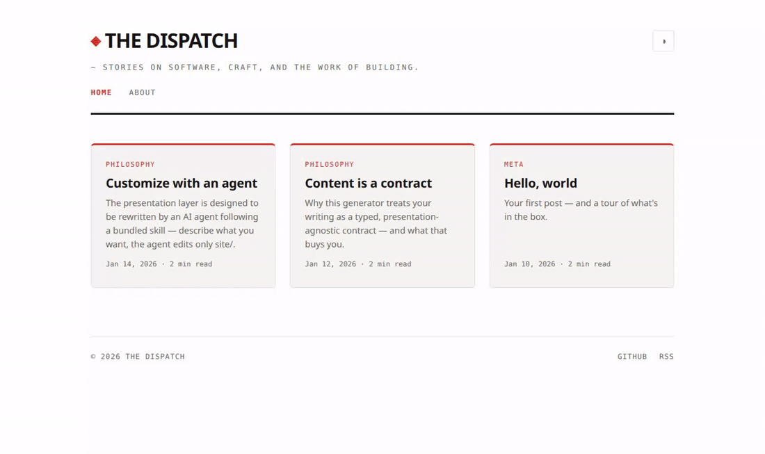 Editorial theme demo