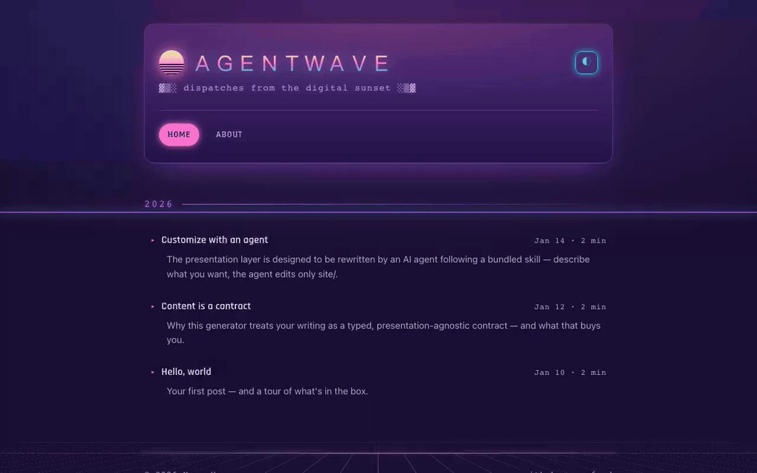 Vaporwave theme demo